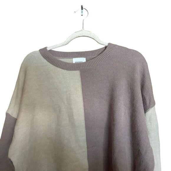 Andree by Unit Sweater Womens 1XL Multicolor Colorblock Pullover Sweatshirt - Picture 2 of 8